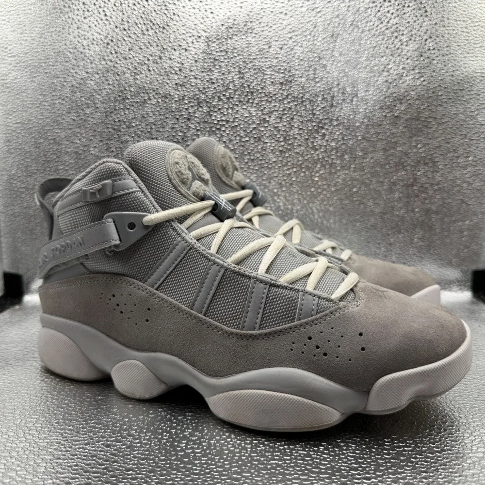 Size 9 Jordan 6 Rings Sneakers Mens Grey Excellent 322992-009 Cool Grey Suede